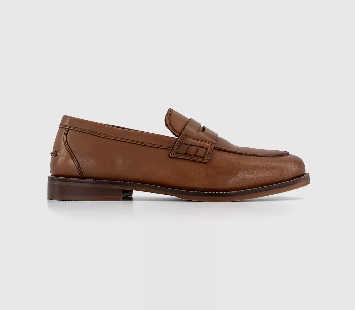 OFFICE Marlborough Penny Loafers Tan Leather