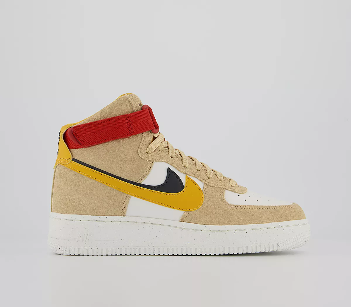 Nike Air Force 1 Hi Trainers Sesame Yellow Ochre Sail Off Noir Cinnabar White