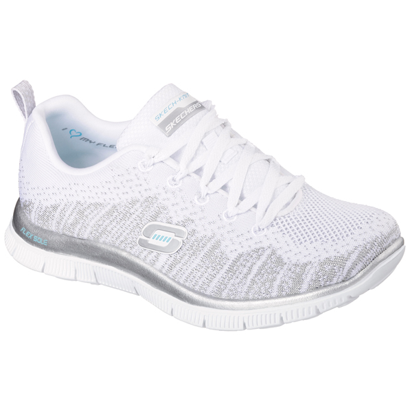 Skechers Women Flex Appeal - Instant Hit White/Silver