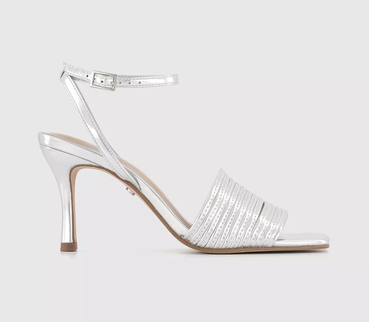 OFFICE Mimosa Strappy Heeled Sandals Silver