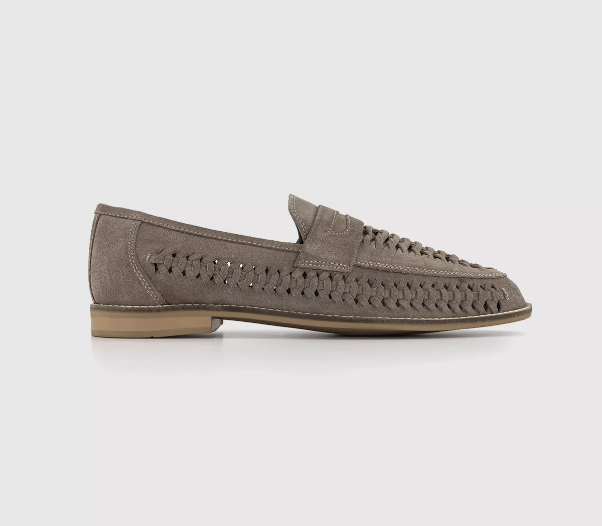 OFFICE Chiswick 2 Woven Saddle Shoes Stone Suede