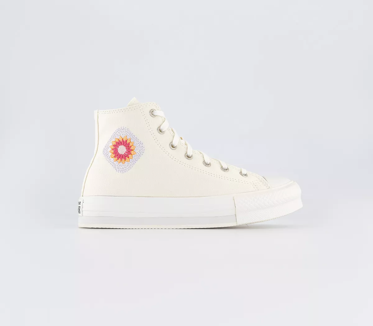 Converse All Star Eva Lift Hi Platform Junior Trainers  Egret Vintage White Peach Dream