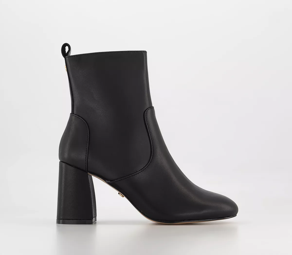 OFFICE Anushka Block Heel Ankle Boots Black Leather
