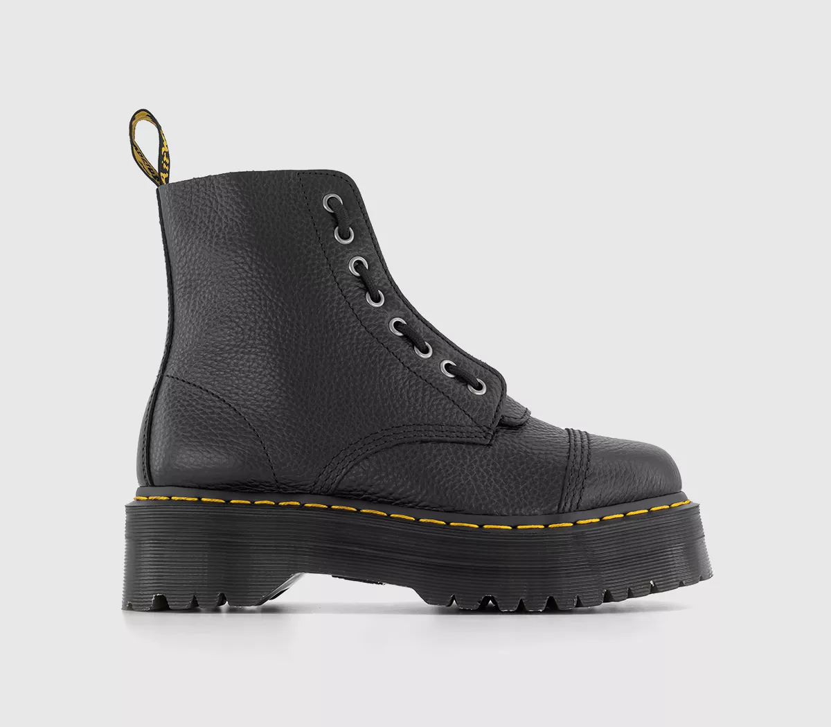 Dr. Martens Sinclair Zip Platform Boots Black Milled Leather