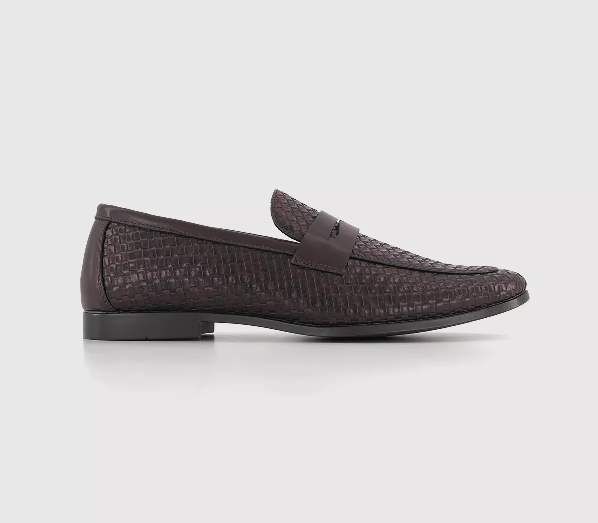 OFFICE Mortimer Embossed Weave Loafers Brown