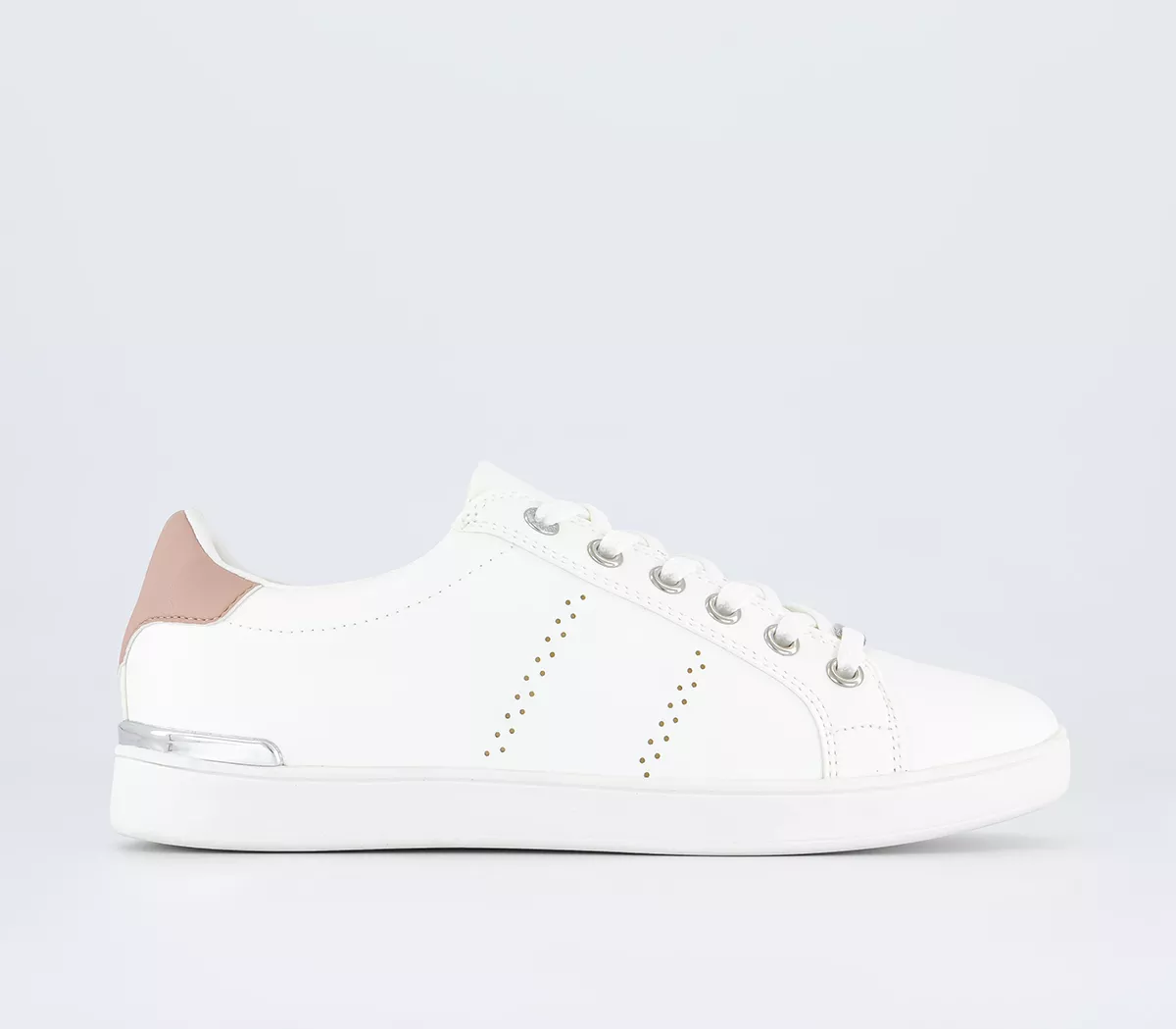 OFFICE Forceful Lace Up Trainers White Blush Mix