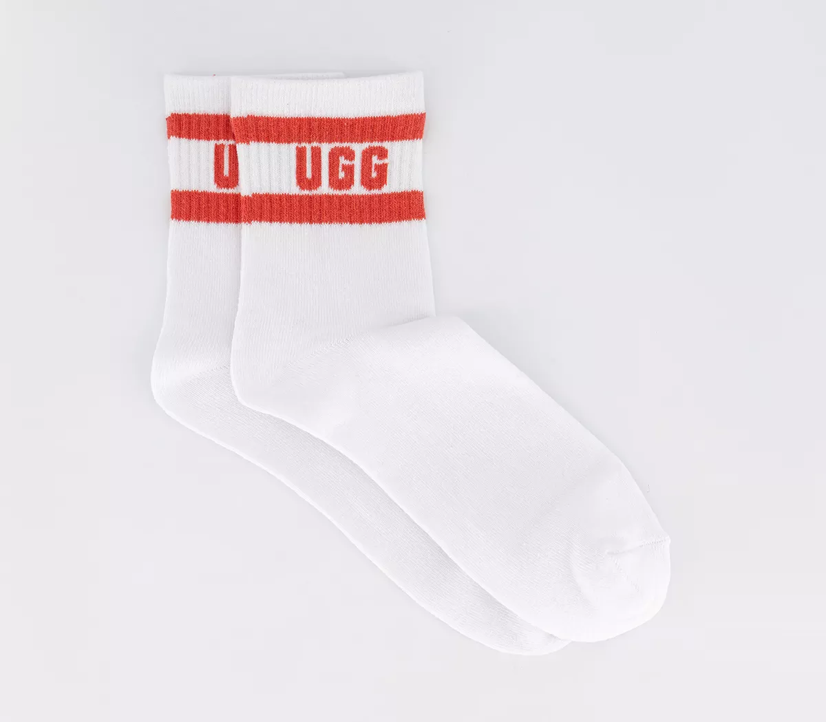 UGG Dierson Logo Quarter Socks White Flamingo Pink