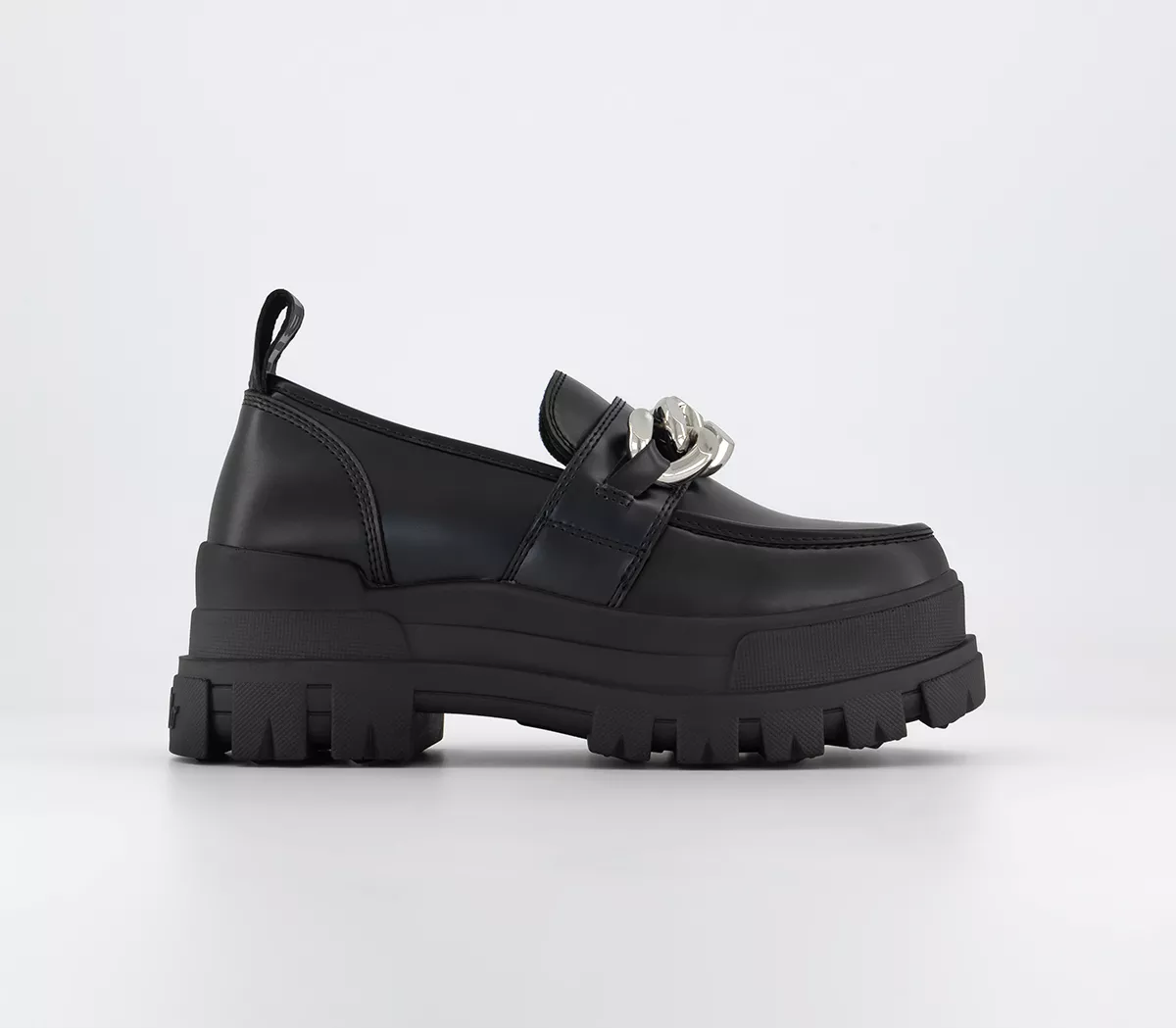 Buffalo Aspha Loafer Chain Loafers Black Silver