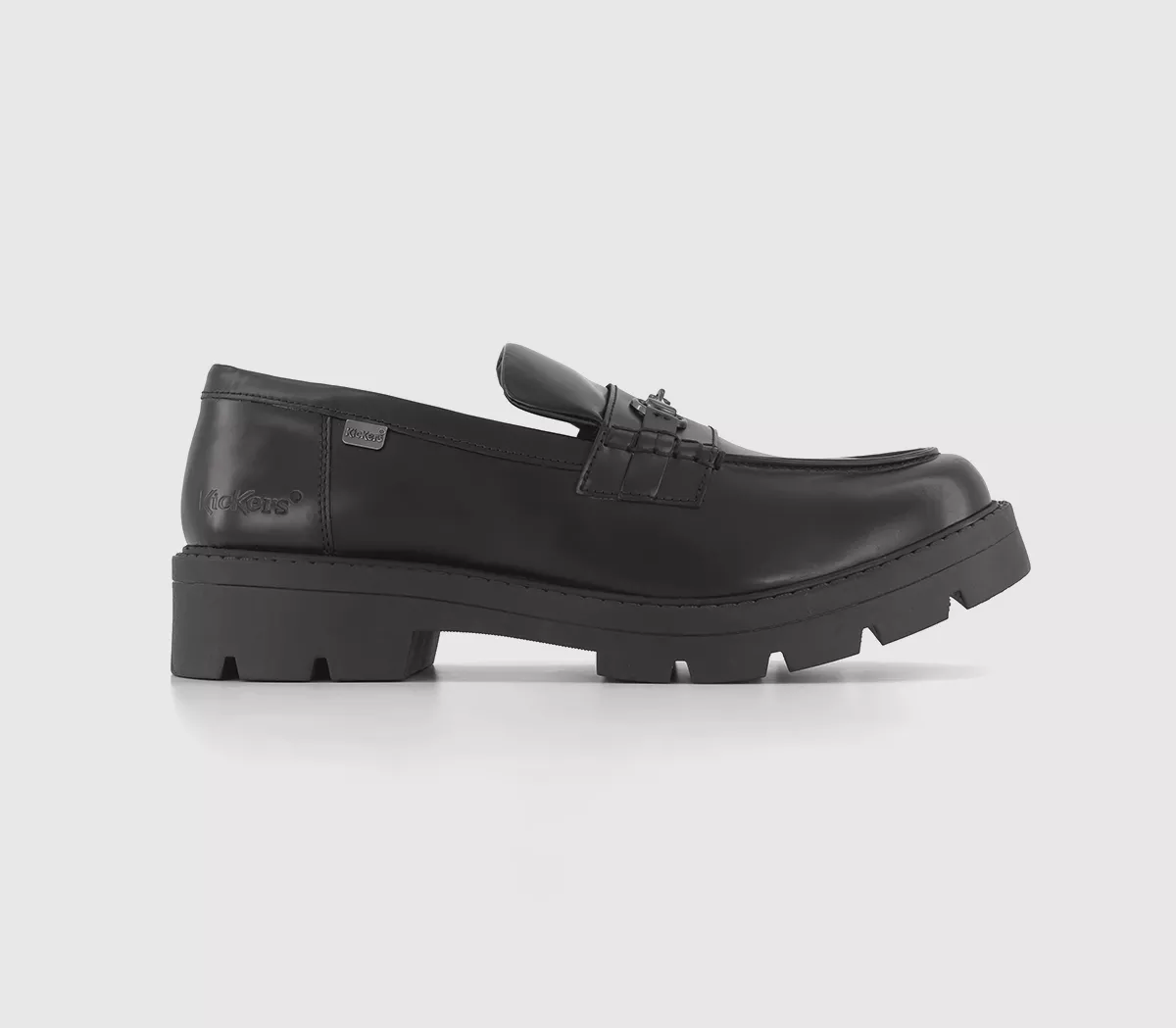 Kickers Kori Charm Loafers  Black Leather