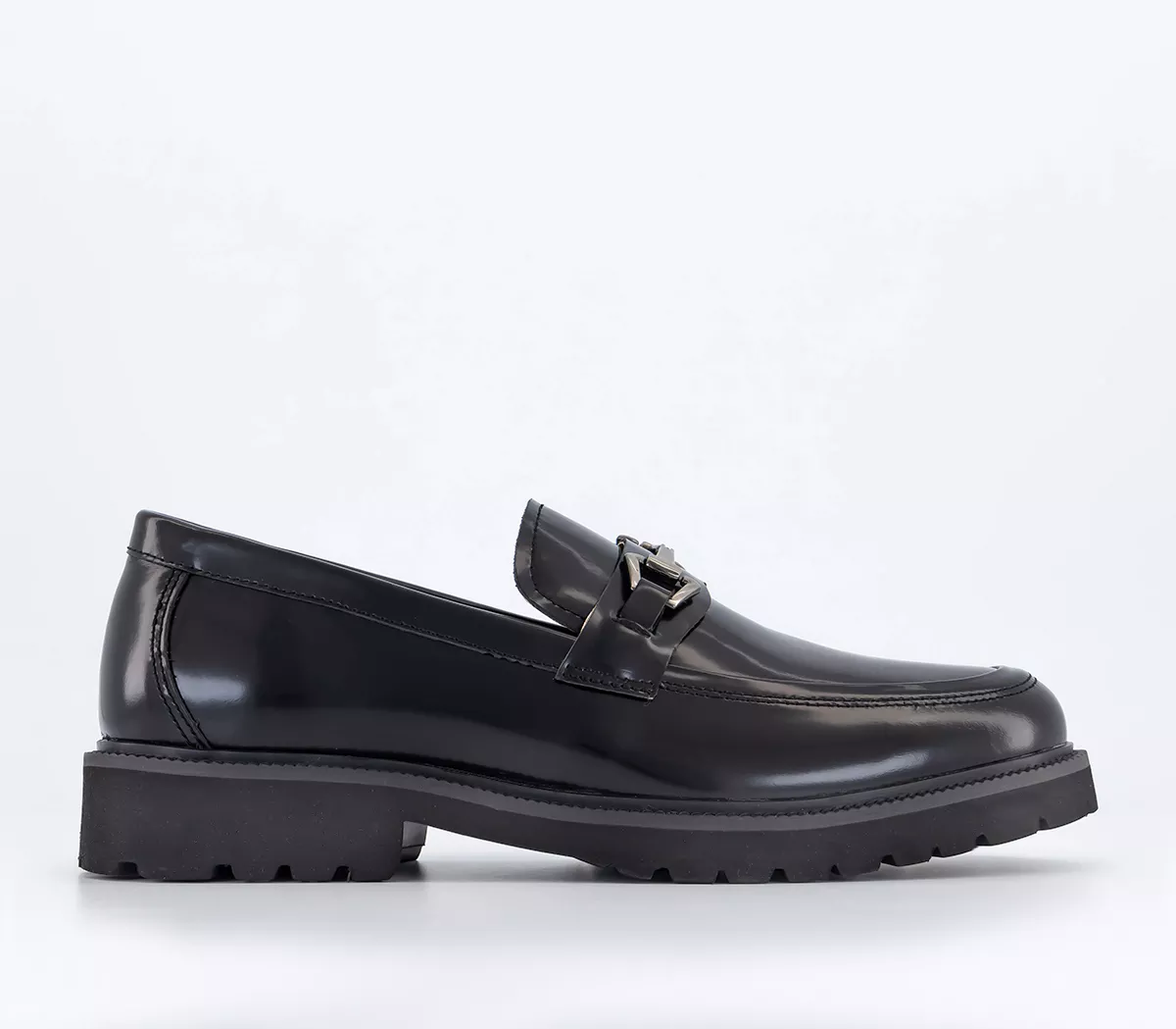 OFFICE Melrose Heavy Cleated Snaffle Loafers Black Leather