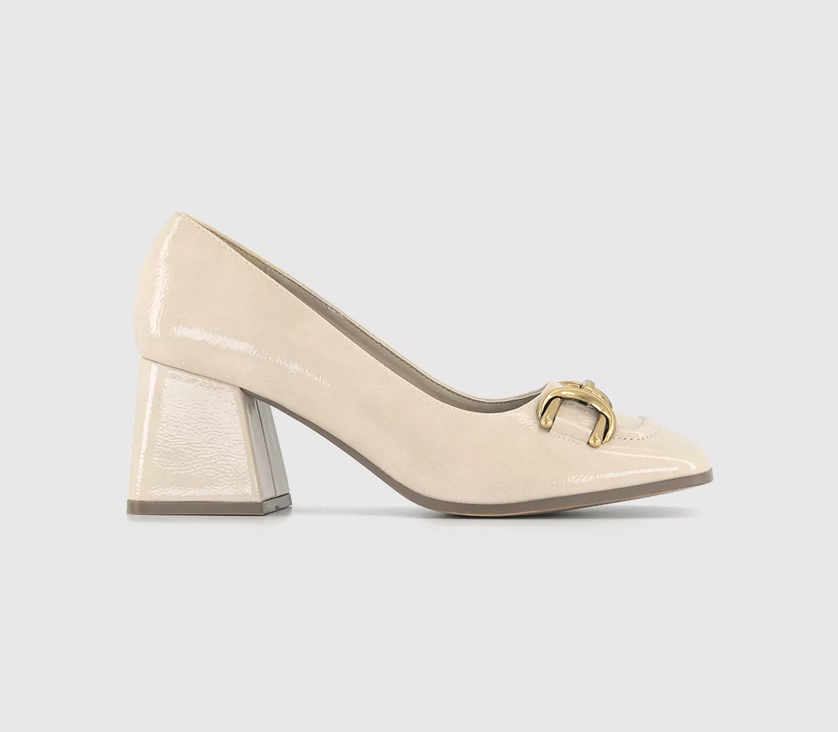 OFFICE Mercer Square Toe Trim Court Heels Off White