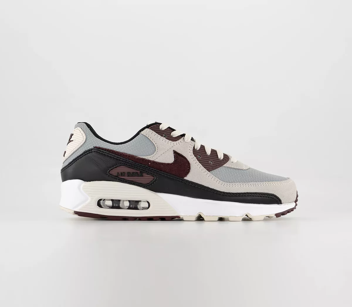 Nike Air Max 90 Trainers Wolf Grey Burgundy Crush Phantom Black