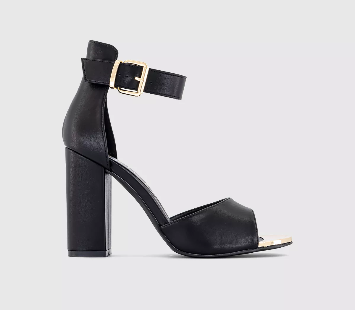 OFFICE Hark Buckle Ankle Strap Sandals Black
