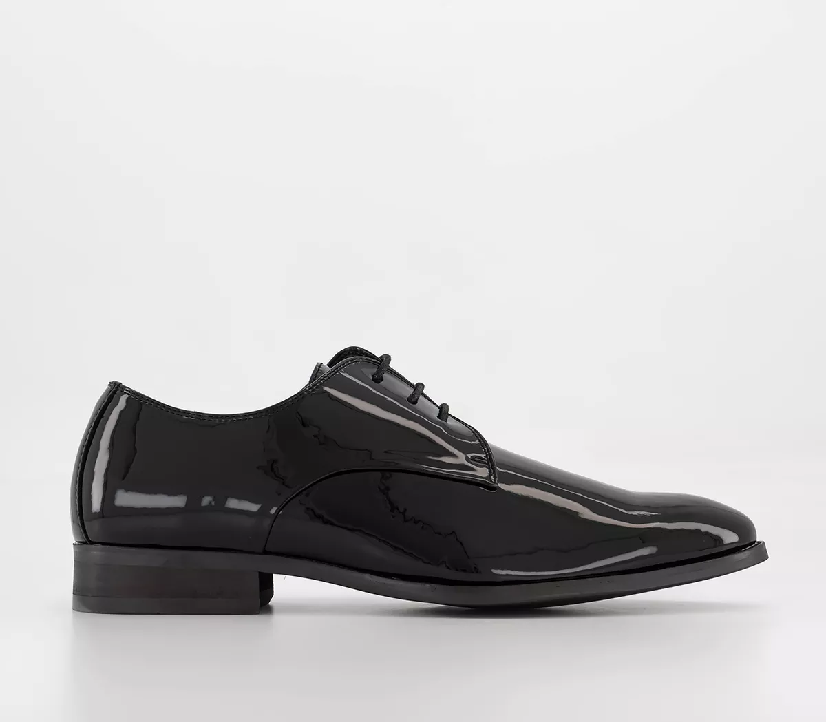 OFFICE Marsden 3 Eye Patent Derby Shoes Black Patent