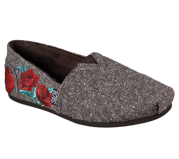 Skechers Women Bobs Plush - City Festival Brown/Red