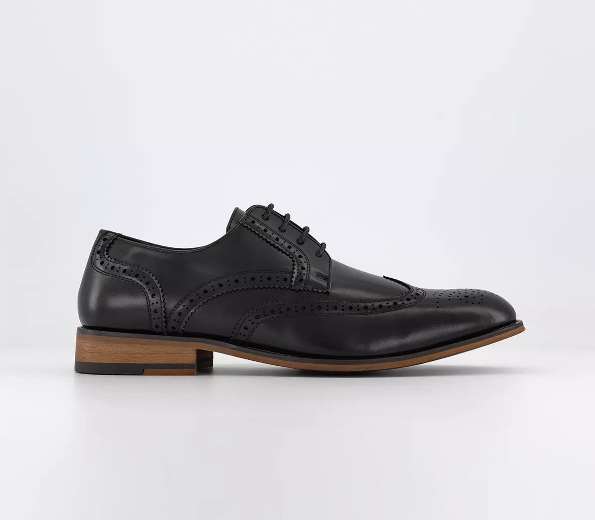 OFFICE Mesquite 4 Eye Wingcap Derby Shoes Black