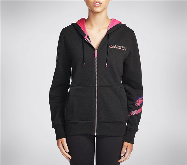 Skechers Women Strada Zip Up Fleece Hoodie Black