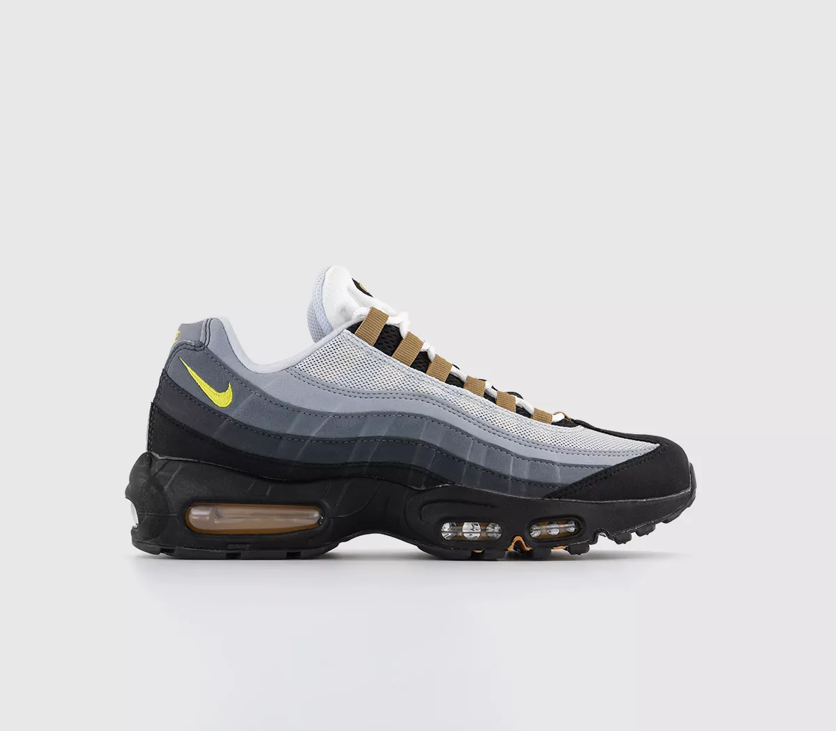 Nike Air Max 95 Trainers  White Yellow Strike Wolf Grey Cool Grey