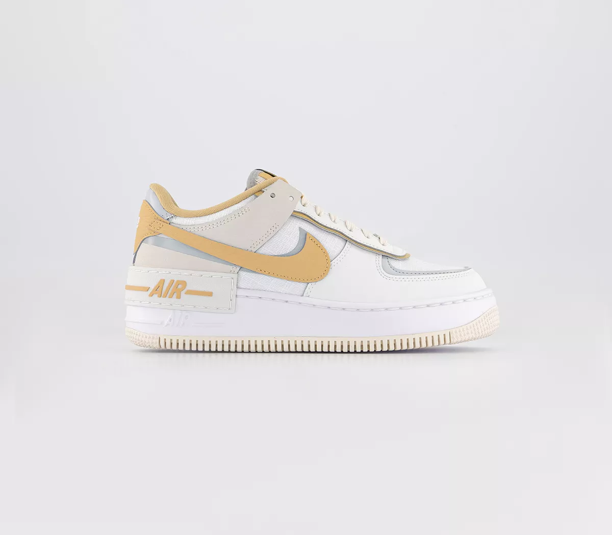 Nike Air Force 1 Shadow Trainers  Summit White Sesame Wolf Grey
