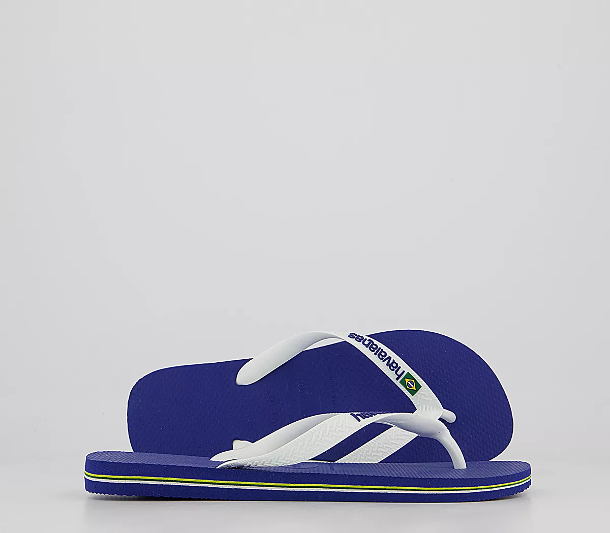 Havaianas Brasil Logo Flip Flops Marine Blue