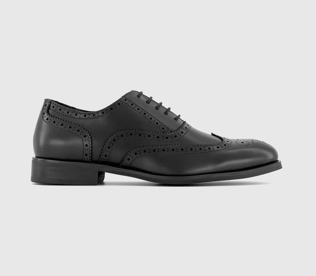 OFFICE Milton Oxford Brogue Shoes Black Leather