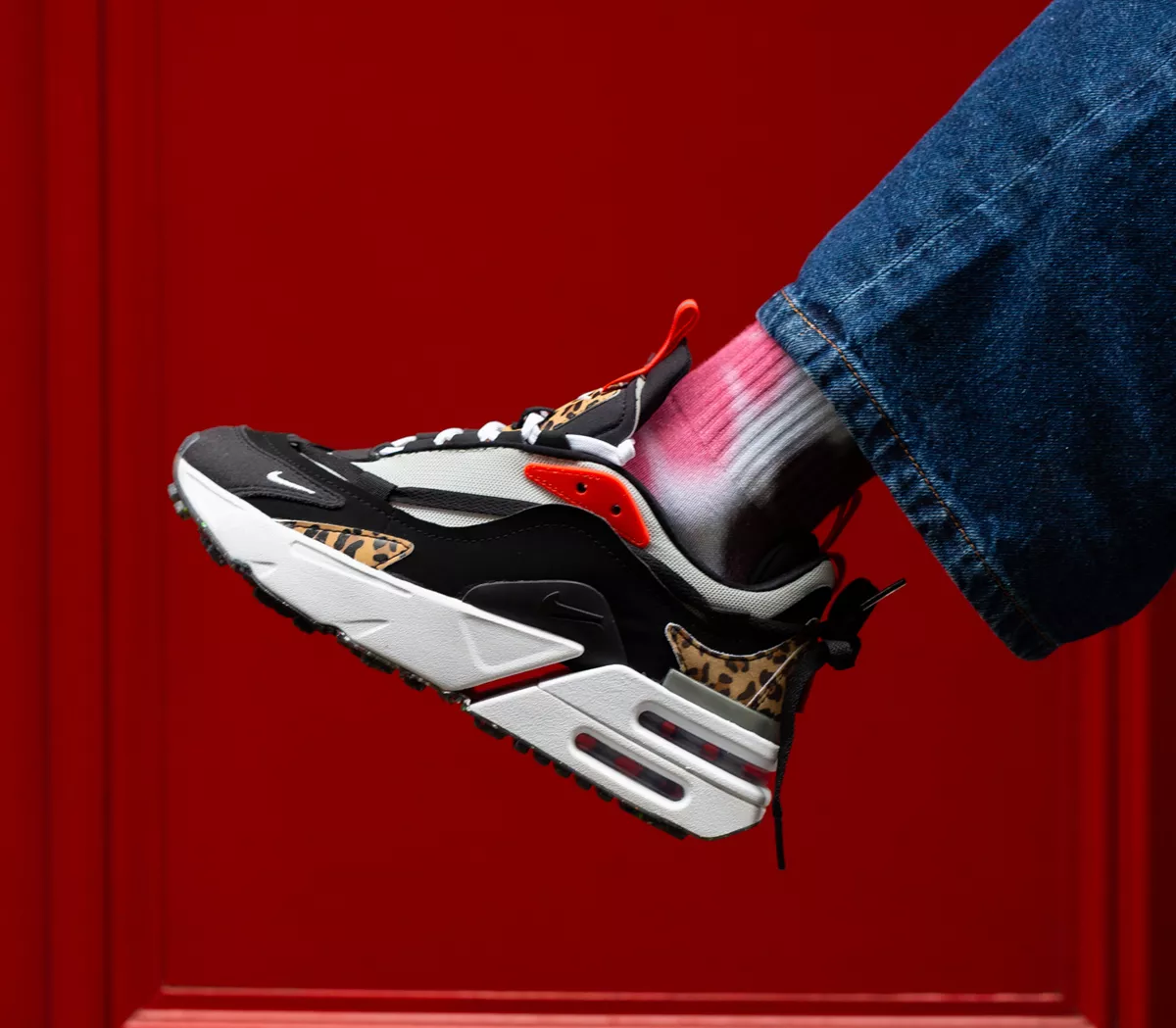 Nike Air Max Furyosa Trainers  Black Black Light Bone Habanero Red