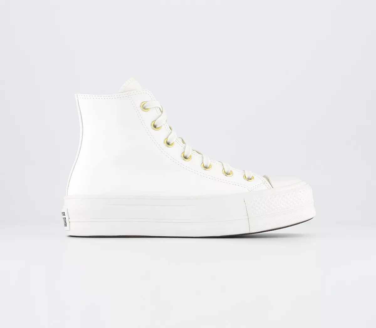 Converse All Star Lift Hi Platform Trainers  Vintage White Egret Gold