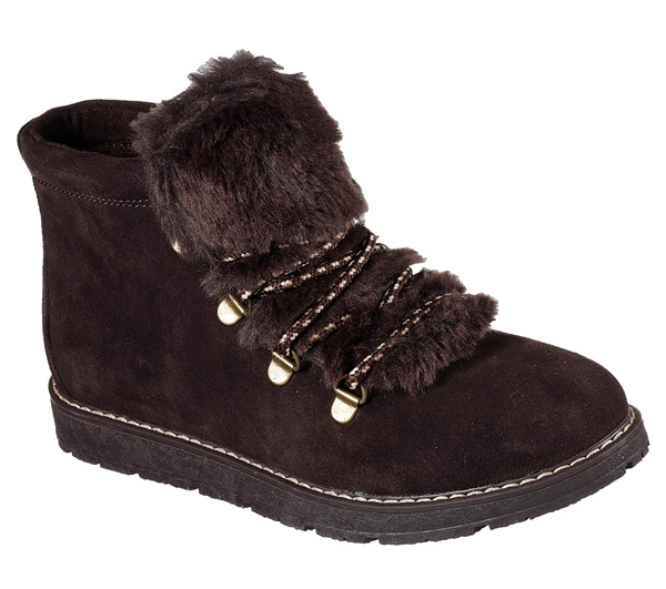 Skechers Women Bobs Alpine - Fur-Eva Chocolate