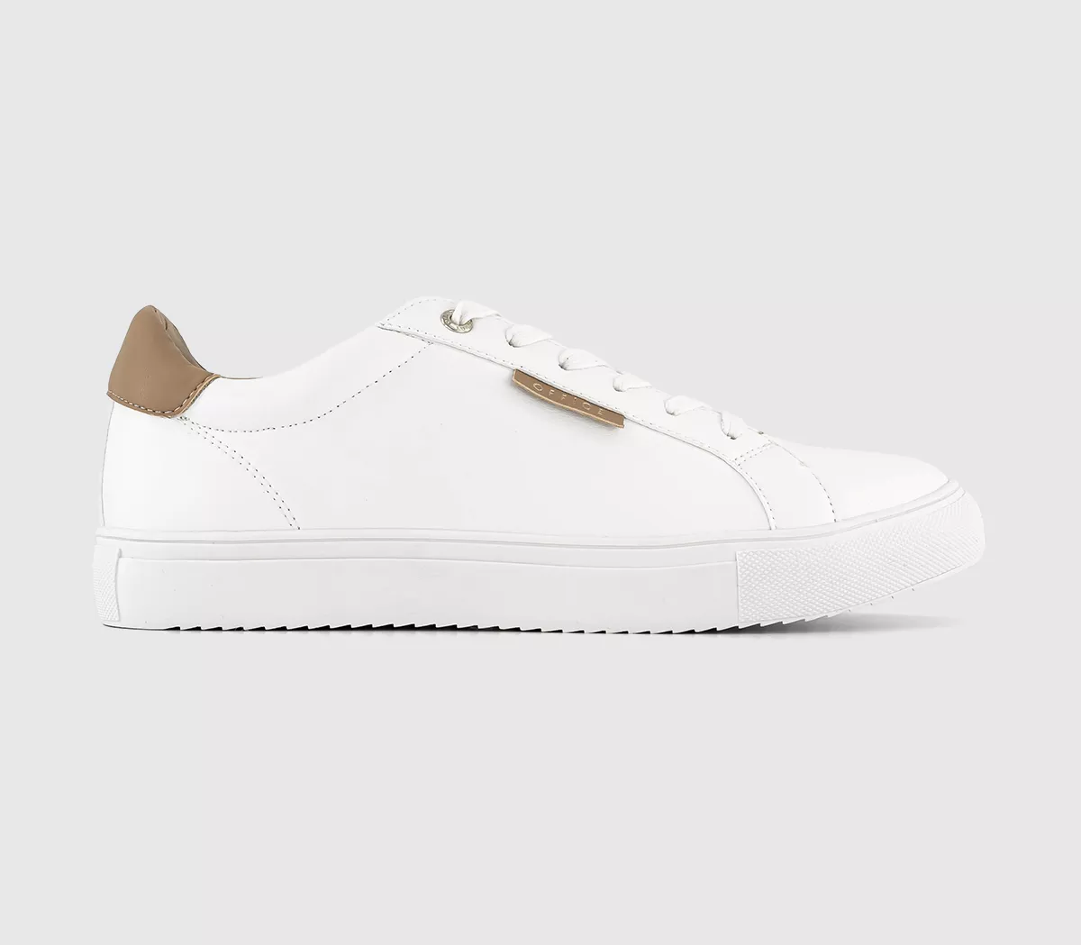 OFFICE Floating Lace Up Trainers White Tan