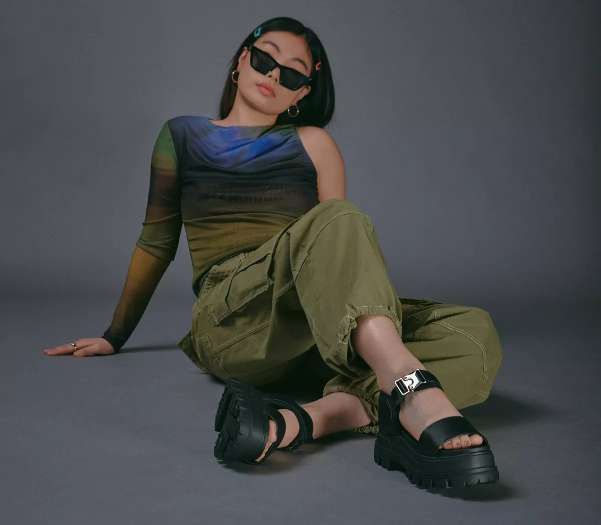 Buffalo Jojo Platform Sandals Black