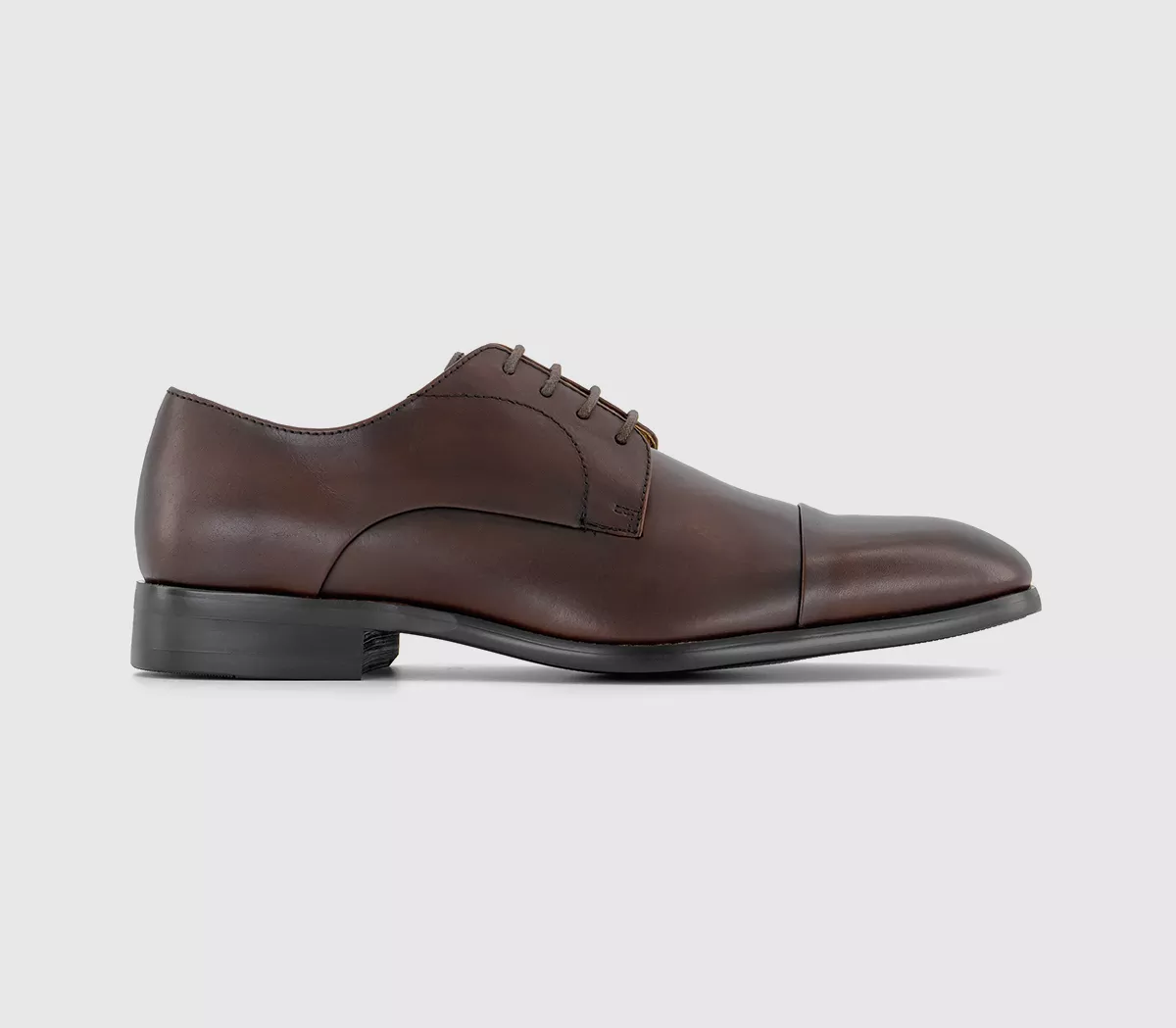 OFFICE Marlow Toe Cap Derby Brown Leather