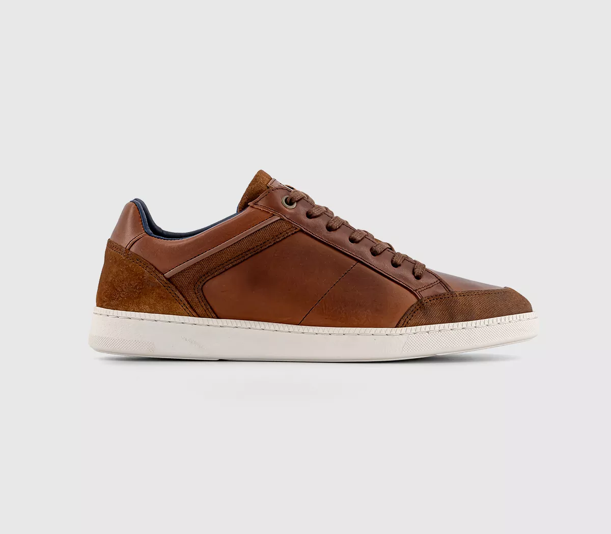 OFFICE Cottesloe Lace Up Trainers Tan Leather