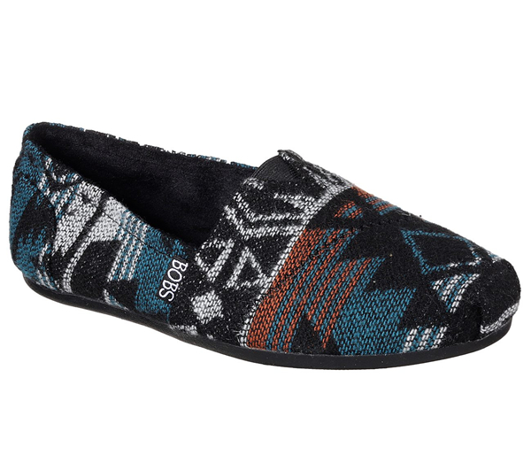 Skechers Women Bobs Plush - Festival Star Black/Red/Blue