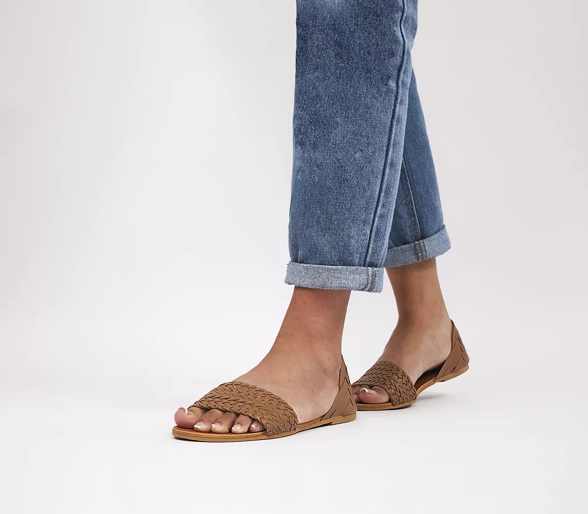 OFFICE Sandi Leather Two Part Sandals Tan Leather