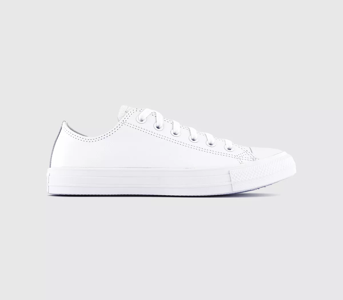 Converse All Star Low Leather Trainers White Mono Leather