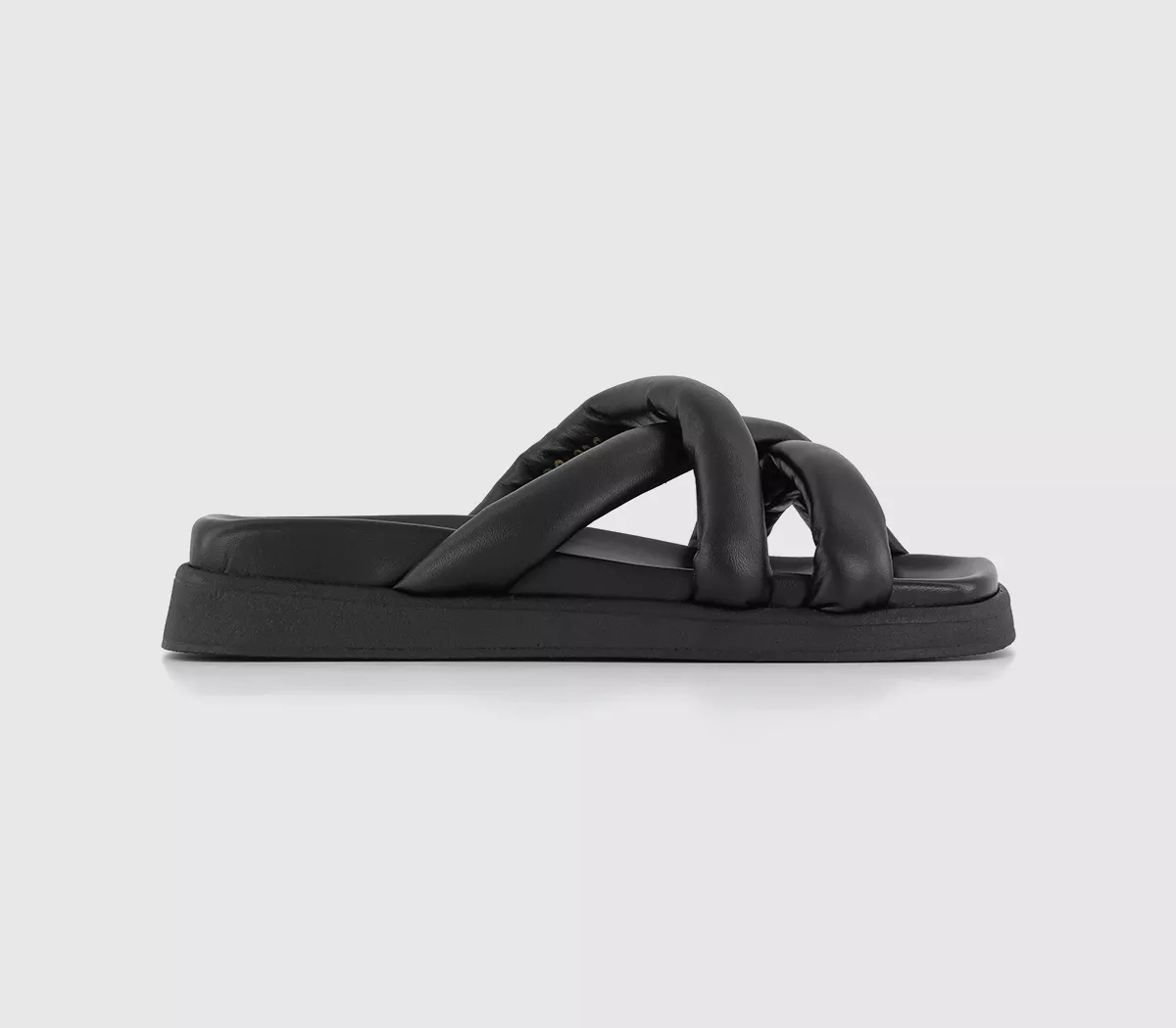 ALOHAS Slip On Cross Sandals Black