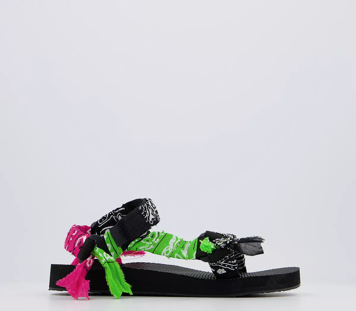 Arizona Love Trekky Bandana Sandals Green Black Pink