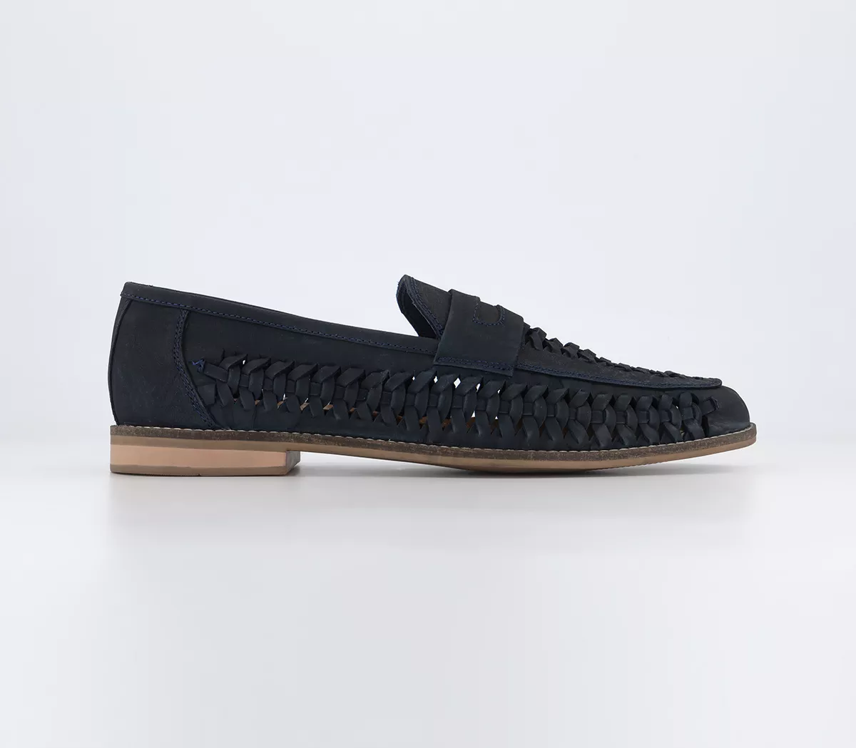 OFFICE Chiswick 2 Woven Saddle Shoes Navy Nubuck