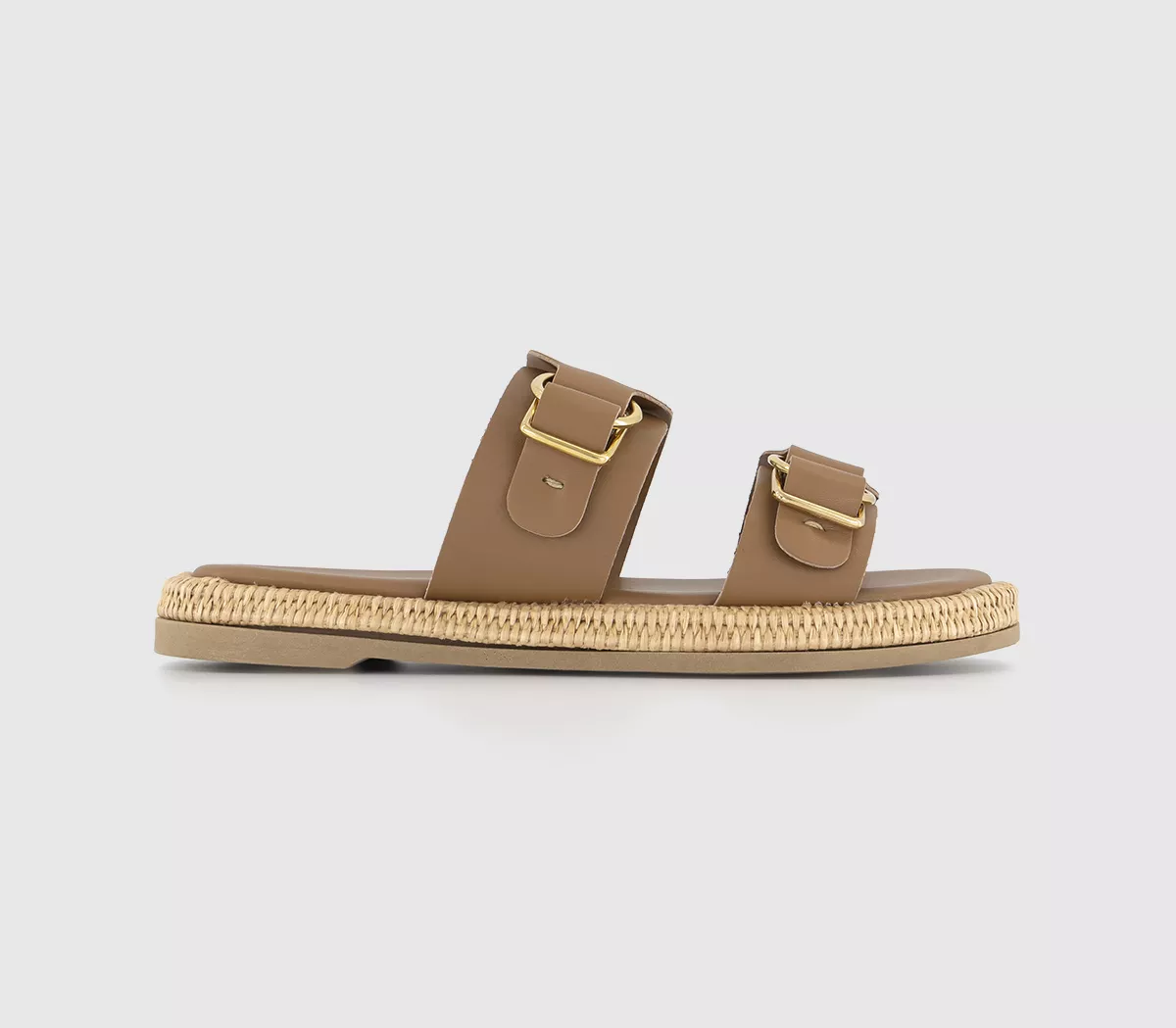 EARTHADDICT Earth Addict Swan Double Buckle Mules Tan