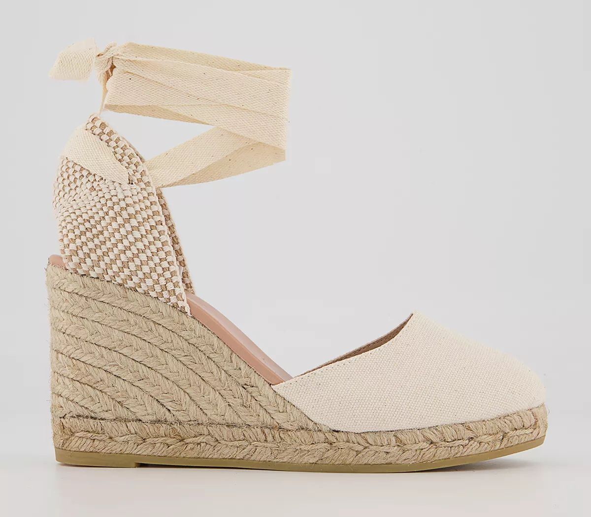 Gaimo for OFFICE Ankle Tie Espadrille Wedges  Natural