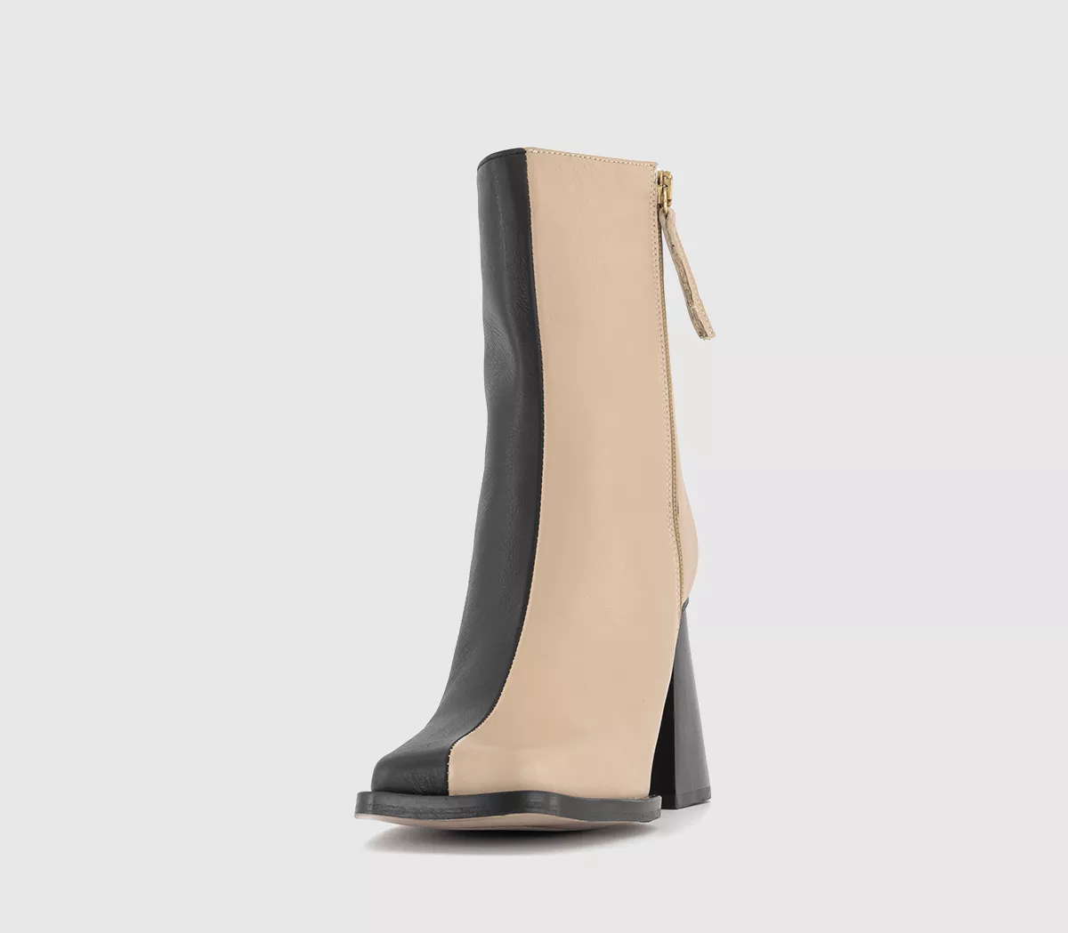 ALOHAS South Bicolor Heeled Ankle Boots Black Cream
