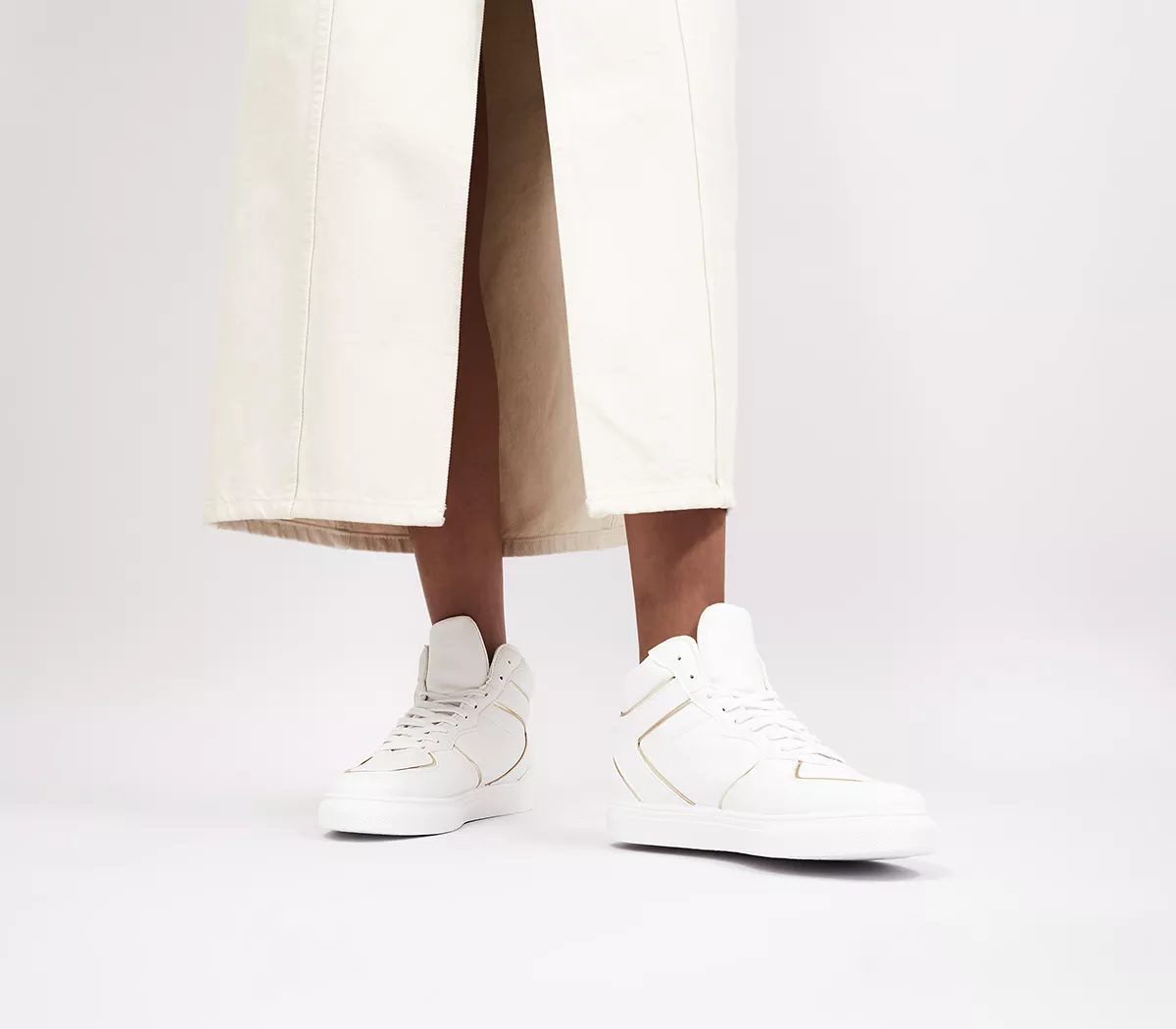 OFFICE Firing Retro Hightop Trainers White