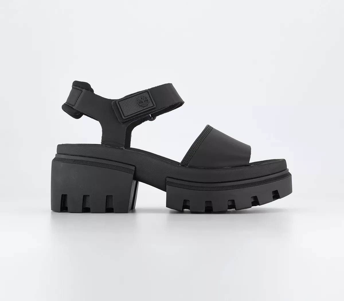 Timberland Everleigh Ankle Strap Sandals  Black Full Grain