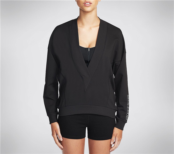 Skechers Women Canyon V-Neck Sweat Shirt Black