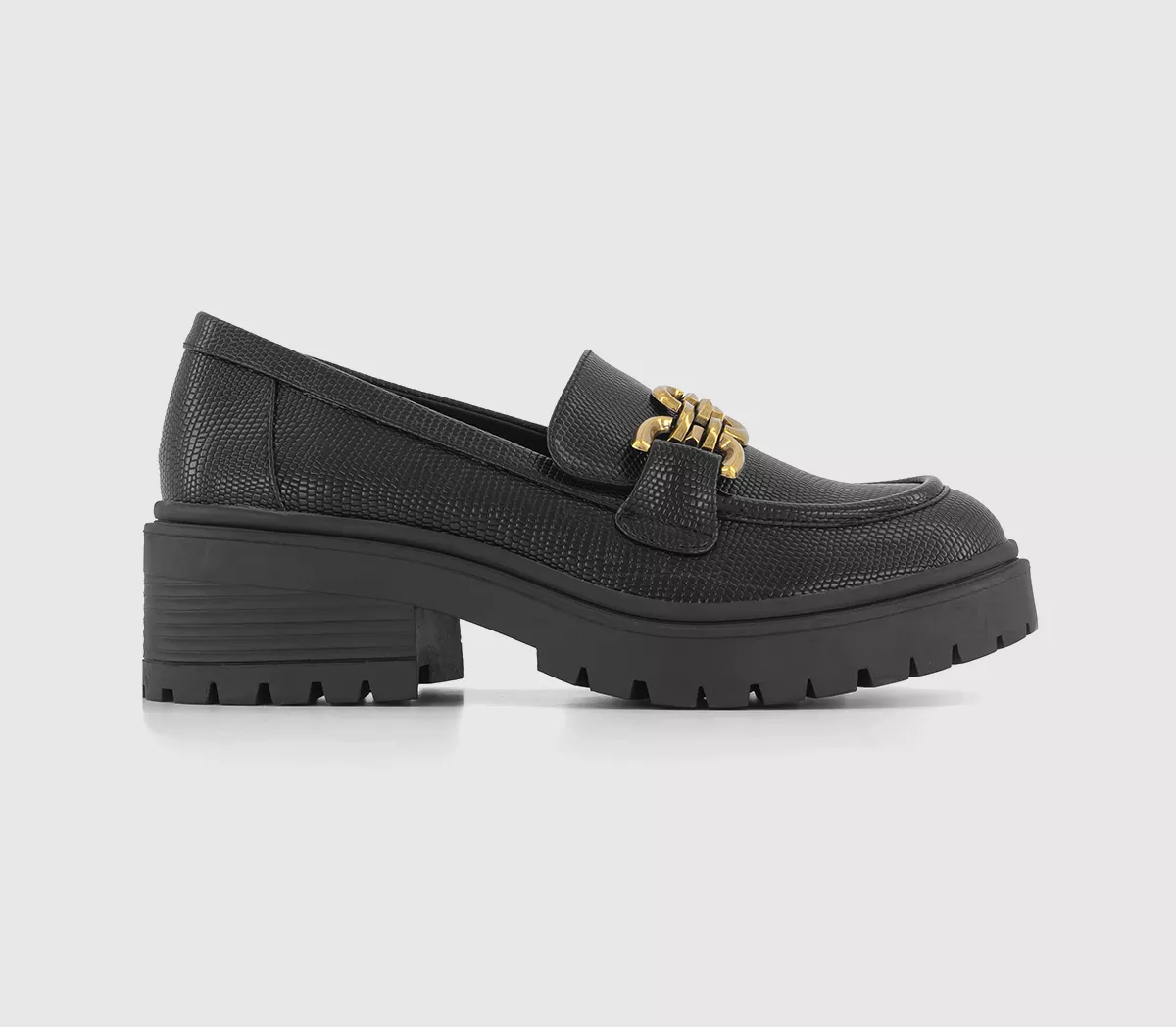 OFFICE Finding Metal Trim Chunky Loafers Black