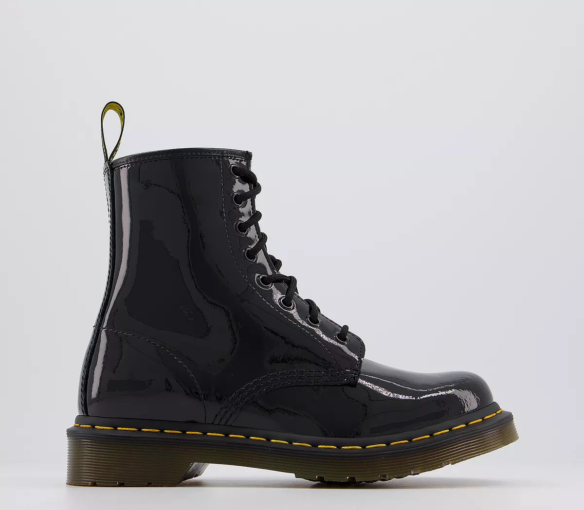 Dr. Martens 8 Eyelet Lace Up Boots Black Patent