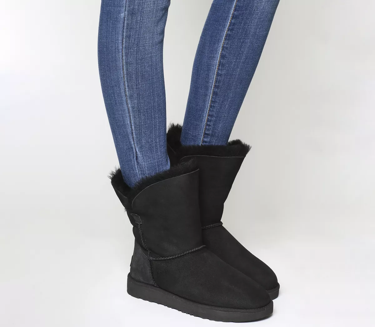 UGG Bailey Button II Boots Black Suede