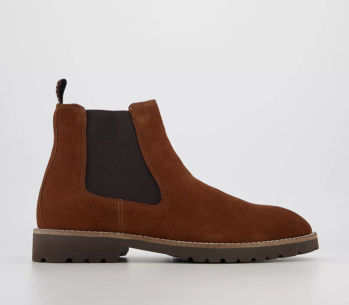 OFFICE Barrow Cleated Sole Chelsea Boots Tan Suede