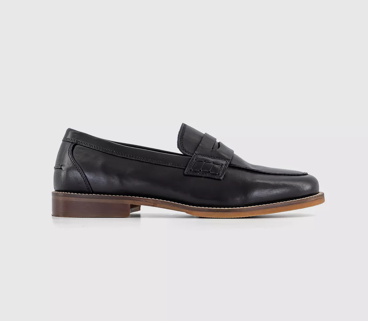 OFFICE Marlborough Penny Loafers Black Leather
