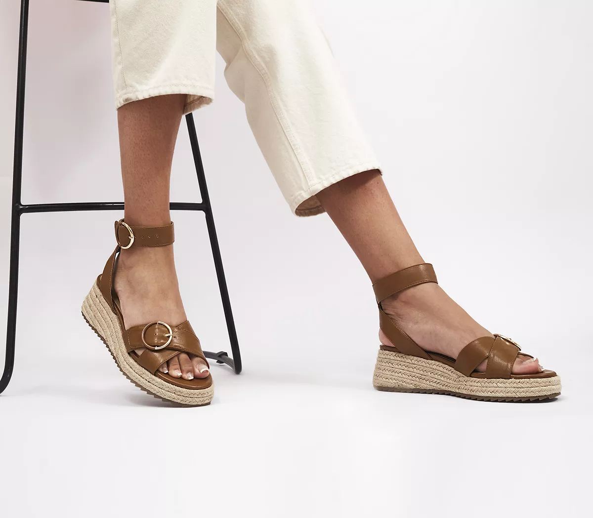 OFFICE Suzie Flatform Espadrilles Tan